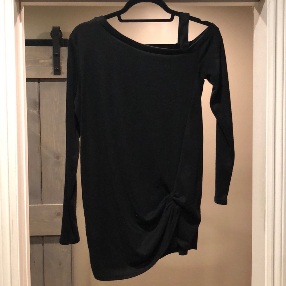Sexy black cold shoulder top